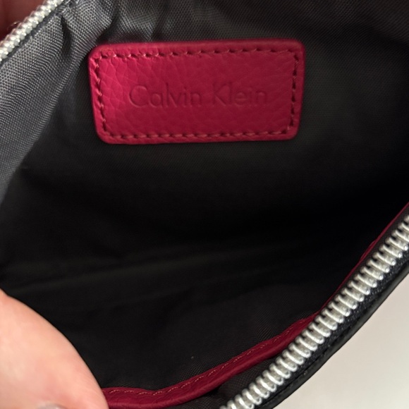 Calvin Klein Hot Pink Leather Wristlet Clutch - Picture 3 of 6